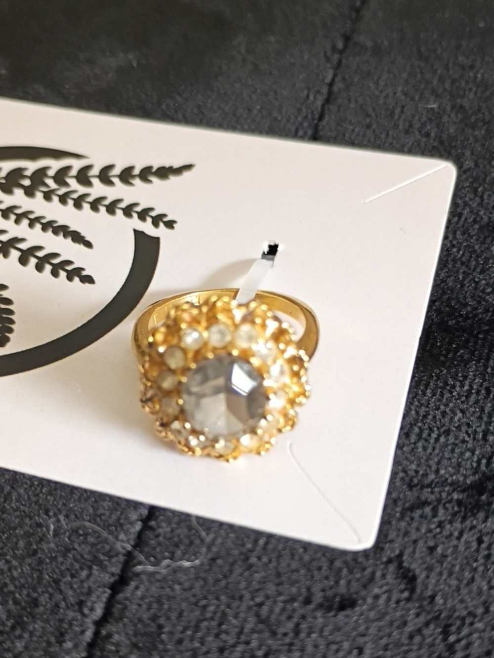 Gold-Tone Crystal Cluster Cocktail Ring - Women Jewelry